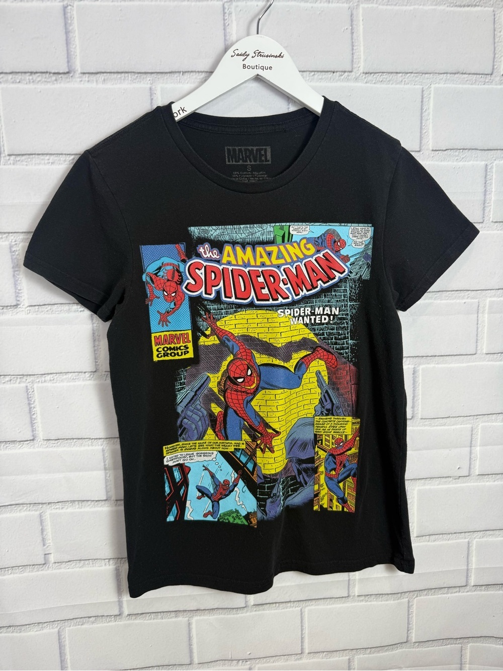 Marvel Amazing Spider-Man Graphic Tee Boys Size S Black Short Sleeve Shirt